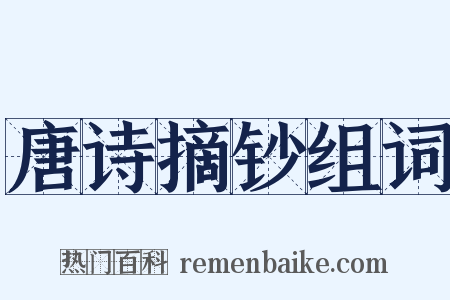 唐诗摘钞组词是什么意思的图片